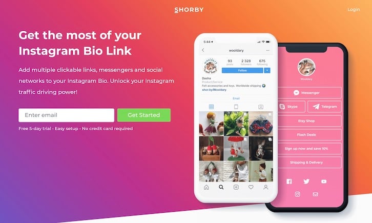 Shorby - instagram bio link
