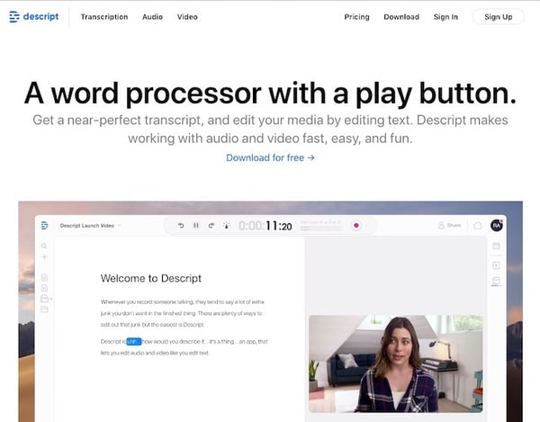 Descript - A word processor with a play button
