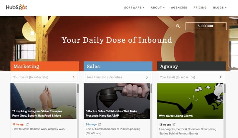 Beispiele für Business-Blog HubSpot