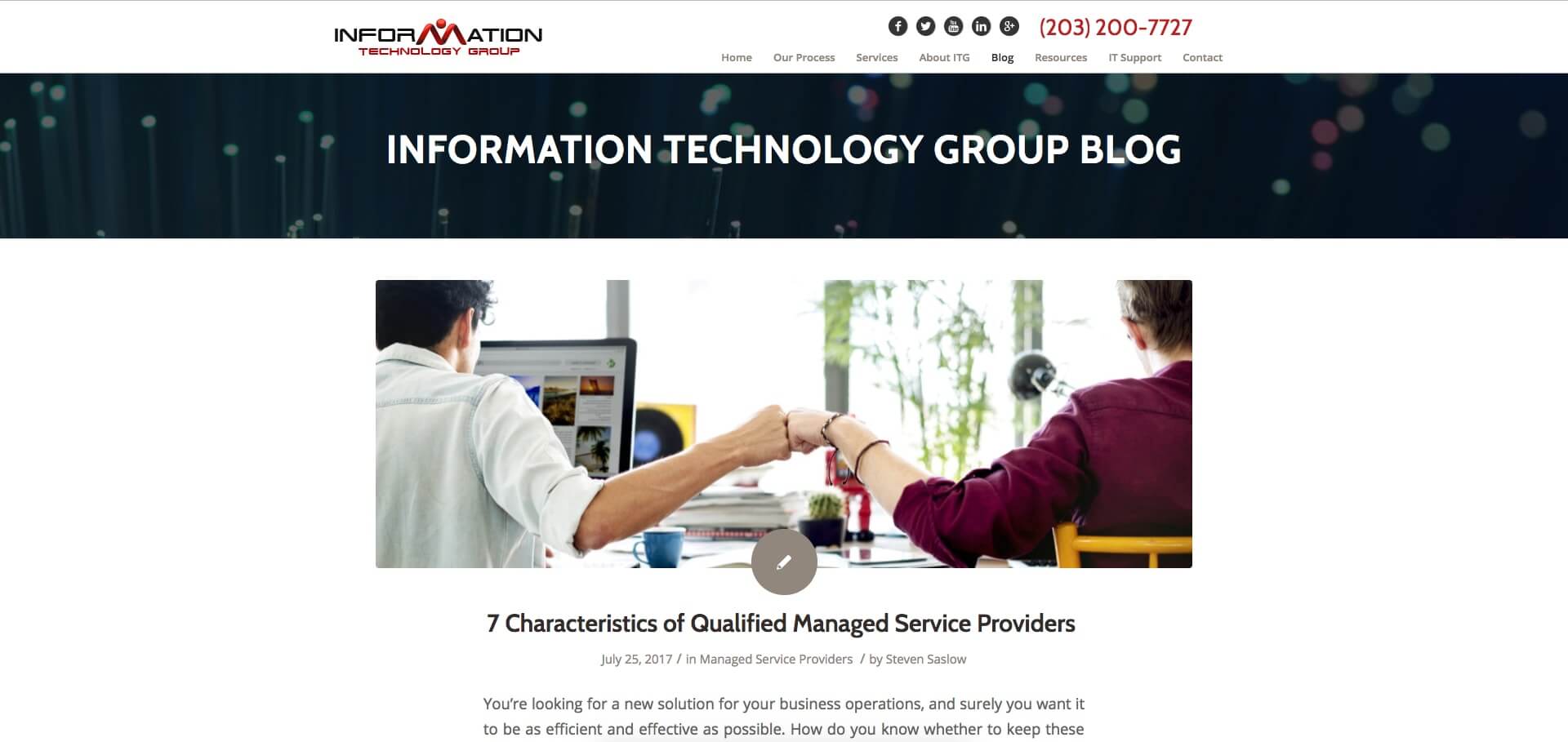 Exemple de Business Blog Information Technology Group