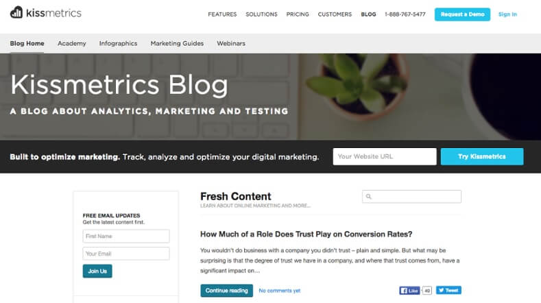 Examples of Business Blog Kissmetrics